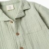 Cotton shirt and shorts set for newborn and baby boys, light green