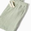 Cotton shirt and shorts set for newborn and baby boys, light green