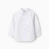Cotton Shirt for Baby Boys, White