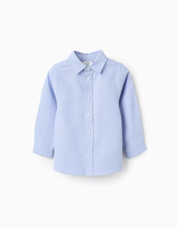 Shirt in Cotton Oxford for Baby Boys, Blue