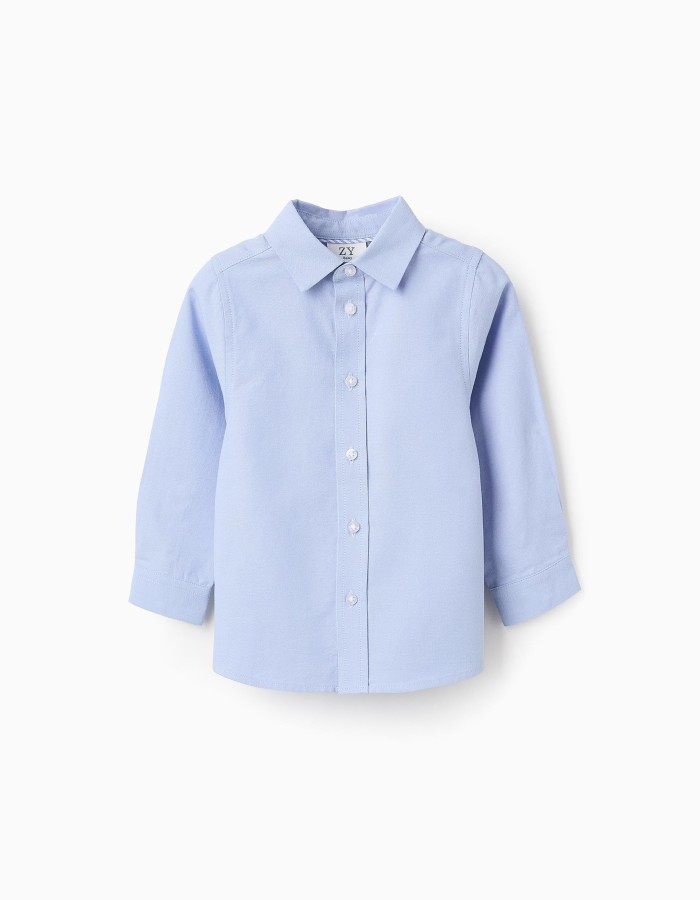 Shirt in Cotton Oxford for Baby Boys, Blue
