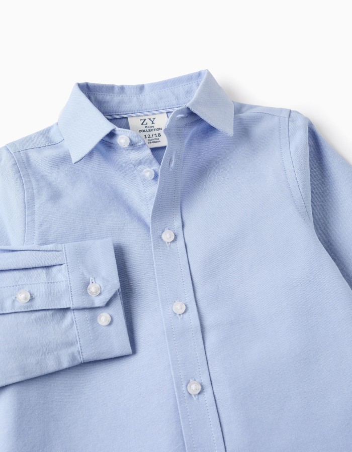 Shirt in Cotton Oxford for Baby Boys, Blue
