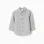 Long sleeve cotton shirt with stripes B&S for baby boys, white/grey