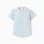 Linen and cotton short sleeve shirt with pocket for baby boys, light blue