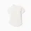 Linen and cotton short sleeve shirt with pocket for baby boys, white