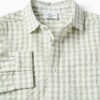 Long sleeve cotton shirt with Vichy pattern B&S for baby boys, white/green