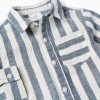 Striped cotton and linen shirt You&Me for baby boys, white/blue
