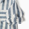 Striped cotton and linen shirt You&Me for baby boys, white/blue