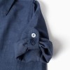 Shirt in linen with roll-up sleeves You&Me for baby boys, blue