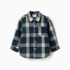 Long sleeve checked cotton shirt B&S for baby boys, blue/green/beige