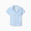 Cotton shirt with print Carolina Celas x Zippy for baby boys, light blue