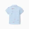 Cotton shirt with print Carolina Celas x Zippy for baby boys, light blue