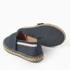 Linen Espadrilles with Jute for Baby Boys, Dark Blue