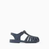 Rubber jelly sandals with touch-fastener for babies, dark blue