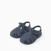 Rubber jelly sandals with touch-fastener for babies, dark blue