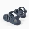 Rubber jelly sandals with touch-fastener for babies, dark blue