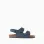 Suede footbed sandals with cork insole for baby boys, dark blue