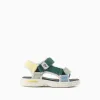 Superlight sandals with touch-fastening straps for baby boys, multicolour