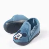 Velvet slippers with Mickey embroidery for babies and boys, blue