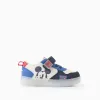 Light-up trainers with Mickey print for baby boys, blue/white/red