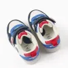 Light-up trainers with Mickey print for baby boys, blue/white/red