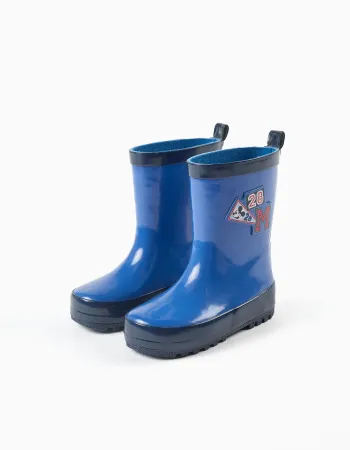 Rubber wellies with Mickey prints for baby boys, blue