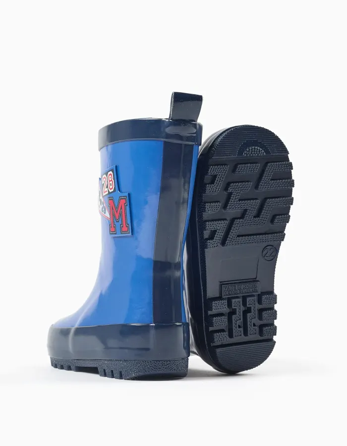 Rubber wellies with Mickey prints for baby boys, blue