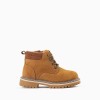 Suedette mountain boots with laces for baby boys, light brown