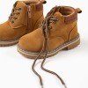 Suedette mountain boots with laces for baby boys, light brown