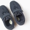 Dual-fabric trainers with non-slip sole for baby boys, dark blue