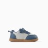 Barefoot trainers with non-slip sole for baby boys, blue/grey