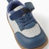 Barefoot trainers with non-slip sole for baby boys, blue/grey