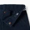 Dark blue baby boy twill chino shorts with striped band