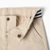 Chino twill shorts with striped band for baby boys, light beige