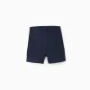 Midi twill chino shorts with pockets for baby boys, dark blue