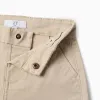 Midi twill chino shorts with pockets for baby boys, light beige