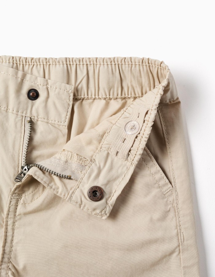 SHORTS POPLIN, LIGHT BEIGE