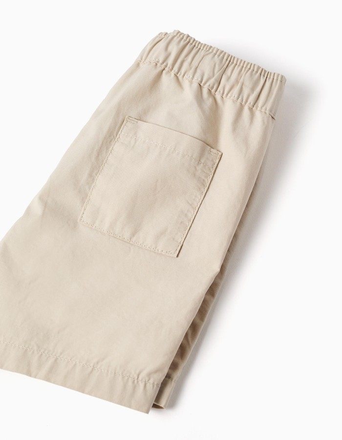 SHORTS POPLIN, LIGHT BEIGE