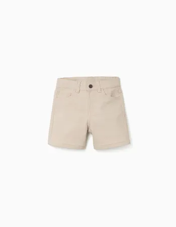 SHORTS TWILL, LIGHT BEIGE