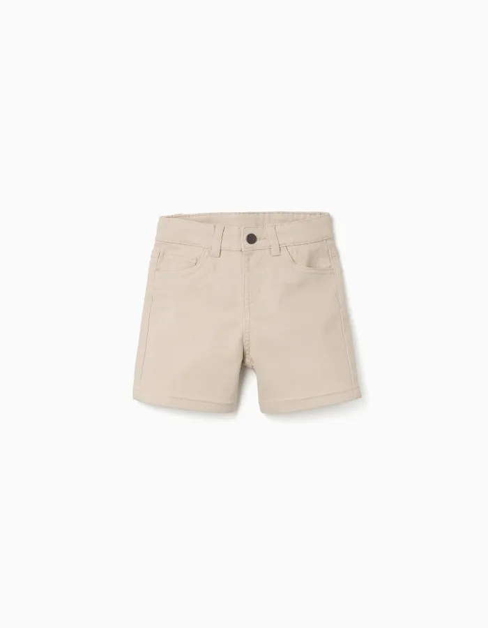 SHORTS TWILL, LIGHT BEIGE