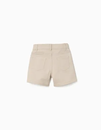 SHORTS TWILL, LIGHT BEIGE