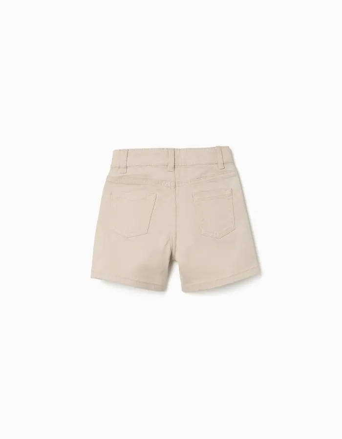 SHORTS TWILL, LIGHT BEIGE