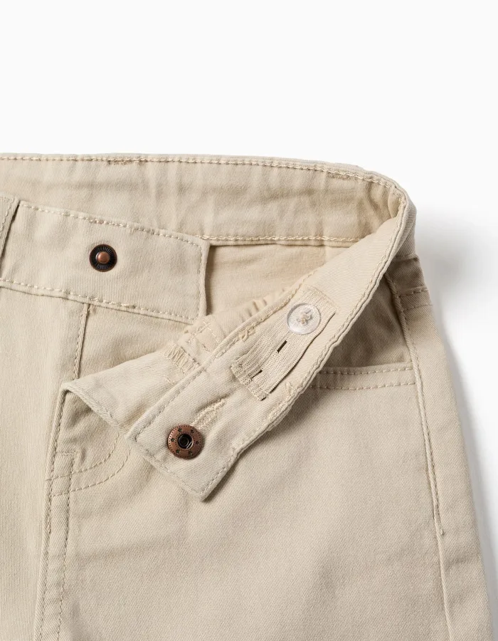 SHORTS TWILL, LIGHT BEIGE