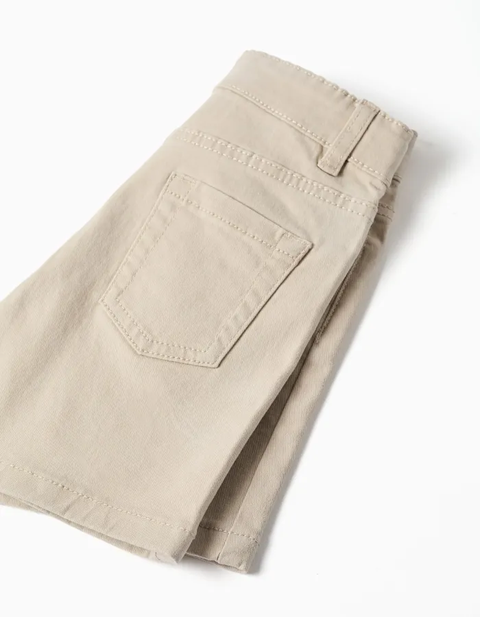 SHORTS TWILL, LIGHT BEIGE