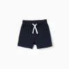 Fleece shorts with drawstring for baby boys, dark blue