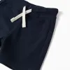 Fleece shorts with drawstring for baby boys, dark blue