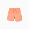 Terry shorts with drawstring for baby boys, orange