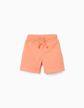 Terry shorts with drawstring for baby boys, orange