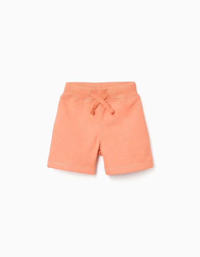 Terry shorts with drawstring for baby boys, orange
