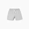 Fleece shorts with drawstring for baby boys, light grey